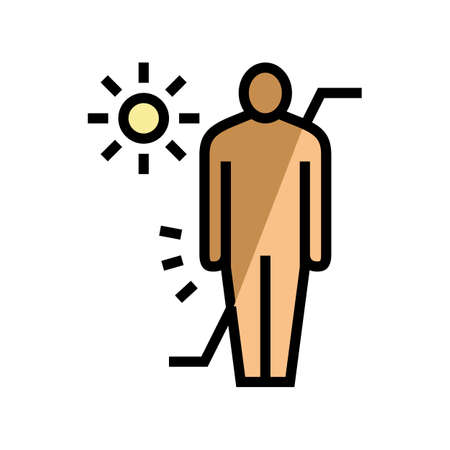 skin before and after tanning color icon vector. skin before and after tanning sign. isolated symbol illustrationのイラスト素材