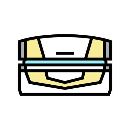 horizontal closed cabin solarium equipment color icon vector. horizontal closed cabin solarium equipment sign. isolated symbol illustrationのイラスト素材