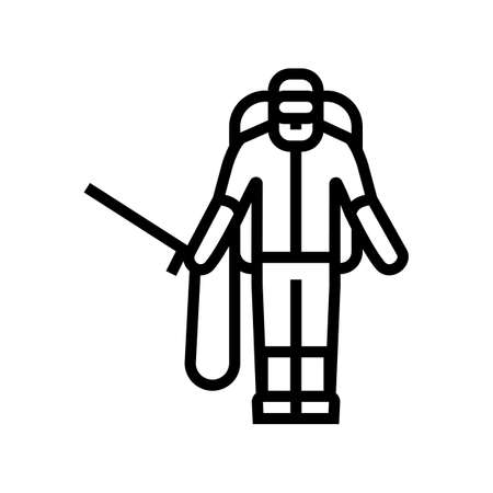 sprayer man line icon vector. sprayer man sign. isolated contour symbol black illustrationのイラスト素材