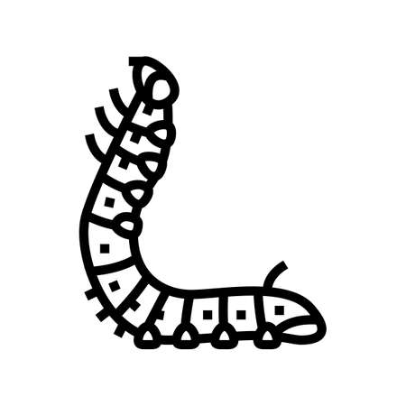 larvae silkworm line icon vector. larvae silkworm sign. isolated contour symbol black illustrationのイラスト素材