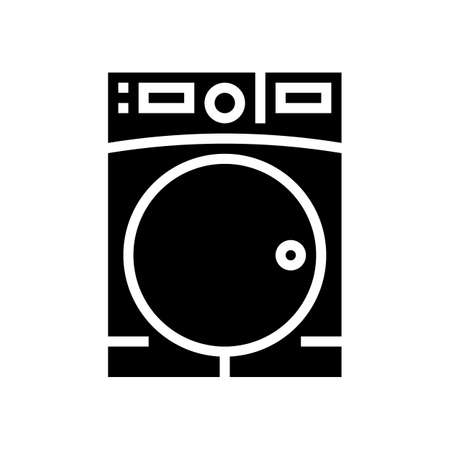 dryer machine glyph icon vector. dryer machine sign. isolated contour symbol black illustrationのイラスト素材