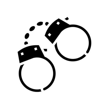 handcuff sex toy glyph icon vector. handcuff sex toy sign. isolated contour symbol black illustrationのイラスト素材