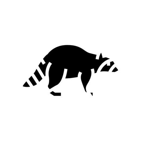 raccoon wild animal glyph icon vector. raccoon wild animal sign. isolated contour symbol black illustrationのイラスト素材