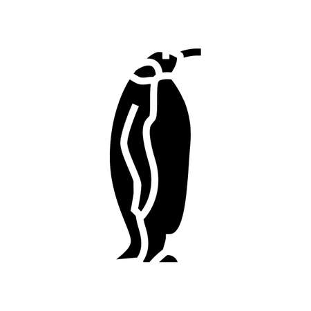 penguin bird in zoo glyph icon vector. penguin bird in zoo sign. isolated contour symbol black illustrationのイラスト素材