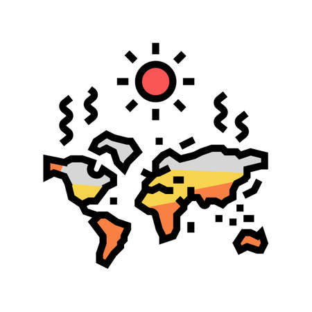 drought map color icon vector. drought map sign. isolated symbol illustrationのイラスト素材