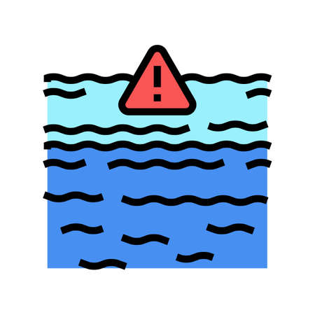 sea ocean crisis color icon vector. sea ocean crisis sign. isolated symbol illustrationのイラスト素材