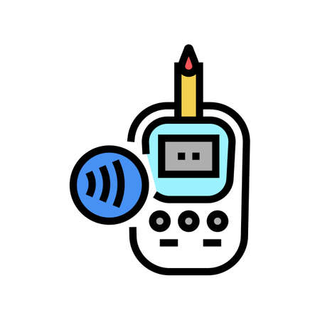 glucometer contactless color icon vector. glucometer contactless sign. isolated symbol illustrationのイラスト素材