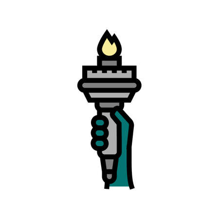liberty statue color icon vector. liberty statue sign. isolated symbol illustrationのイラスト素材