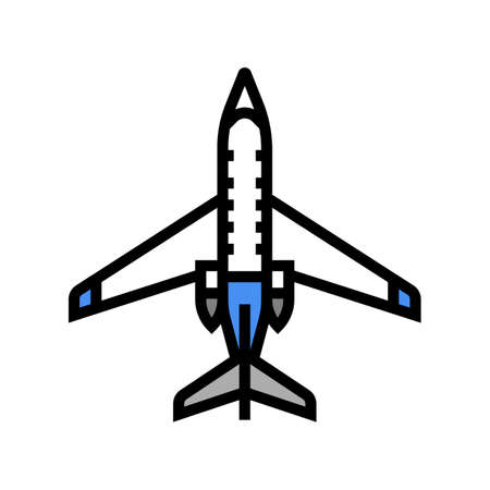 jet airplane color icon vector. jet airplane sign. isolated symbol illustrationのイラスト素材