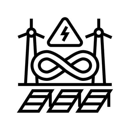 renewable energy line icon vector. renewable energy sign. isolated contour symbol black illustrationのイラスト素材