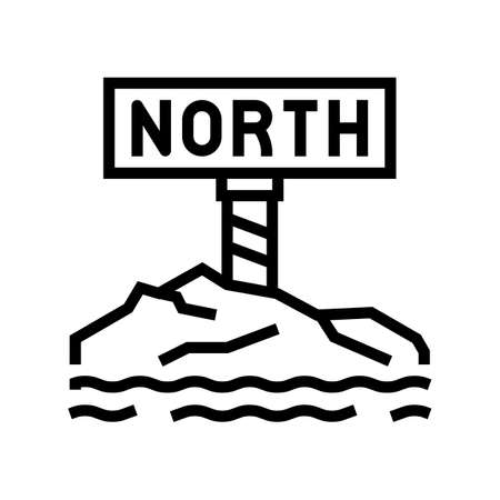 north pole line icon vector. north pole sign. isolated contour symbol black illustrationのイラスト素材