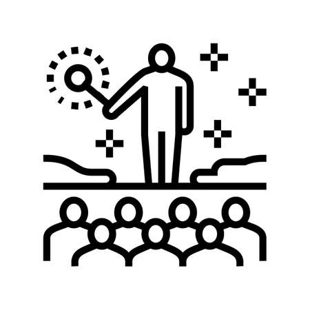show magic line icon vector. show magic sign. isolated contour symbol black illustrationのイラスト素材