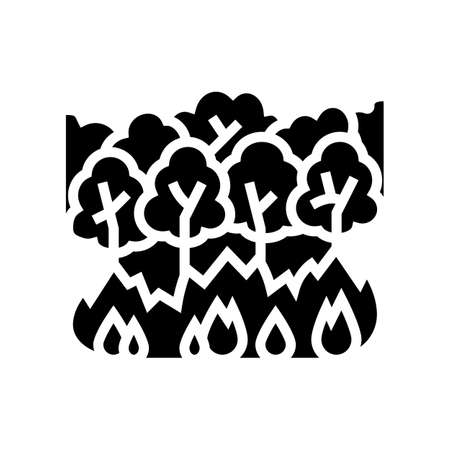 tree fire glyph icon vector. tree fire sign. isolated contour symbol black illustrationのイラスト素材