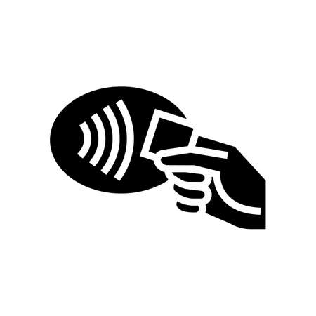 payment contactless glyph icon vector. payment contactless sign. isolated contour symbol black illustrationのイラスト素材