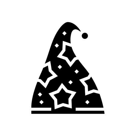 hat magic glyph icon vector. hat magic sign. isolated contour symbol black illustrationのイラスト素材