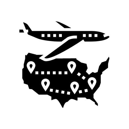 usa travel glyph icon vector. usa travel sign. isolated contour symbol black illustrationのイラスト素材