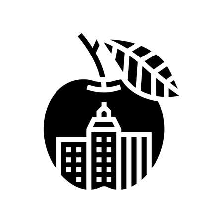 nyc big apple glyph icon vector. nyc big apple sign. isolated contour symbol black illustrationのイラスト素材