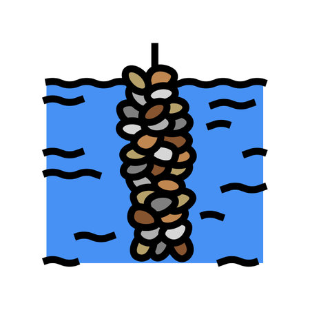 production mussel color icon vector. production mussel sign. isolated symbol illustrationのイラスト素材