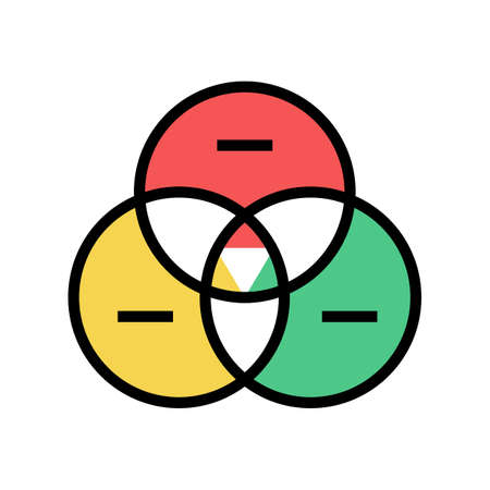venn diagram color icon vector. venn diagram sign. isolated symbol illustrationのイラスト素材