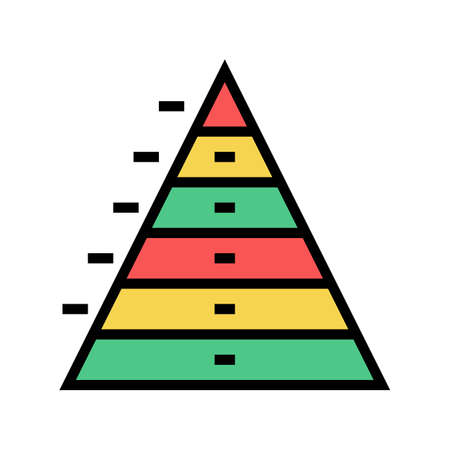 pyramid chart color icon vector. pyramid chart sign. isolated symbol illustrationのイラスト素材