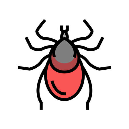 tick insect color icon vector. tick insect sign. isolated symbol illustrationのイラスト素材