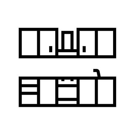 kitchen furniture line icon vector. kitchen furniture sign. isolated contour symbol black illustrationのイラスト素材