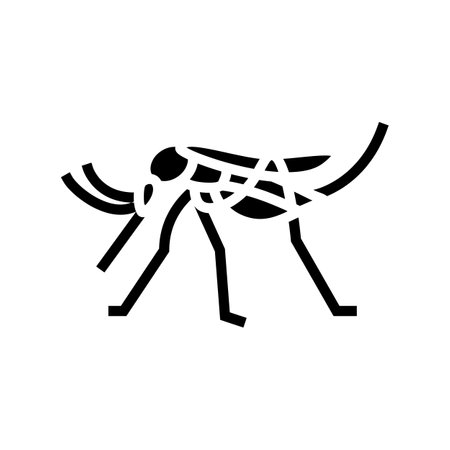 mosquito insect glyph icon vector illustrationのイラスト素材