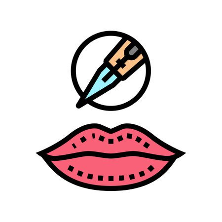 lip tattoo color icon vector illustrationのイラスト素材