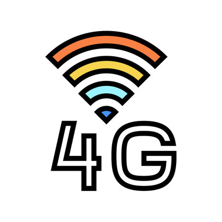 4g internet networking color icon vector illustrationのイラスト素材