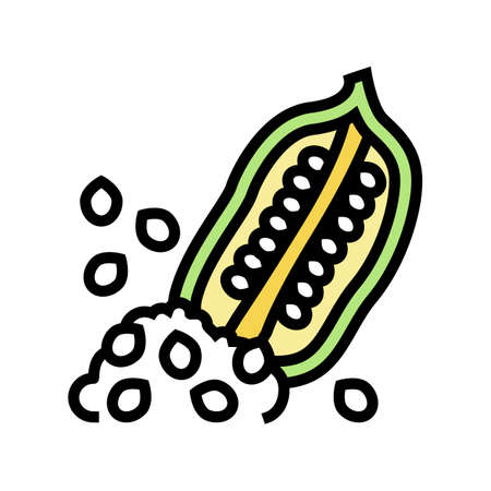 sesame nut color icon vector. sesame nut sign. isolated symbol illustrationのイラスト素材