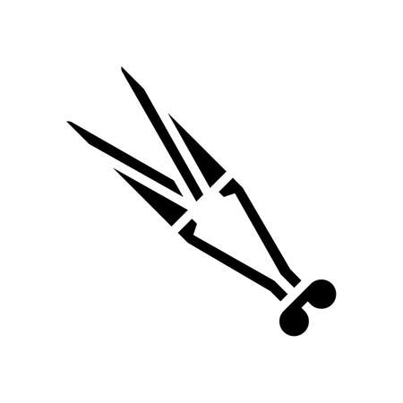 shear sheep hand tool glyph icon vector. shear sheep hand tool sign. isolated contour symbol black illustrationのイラスト素材