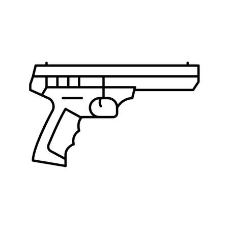 rifle line icon vector illustrationのイラスト素材