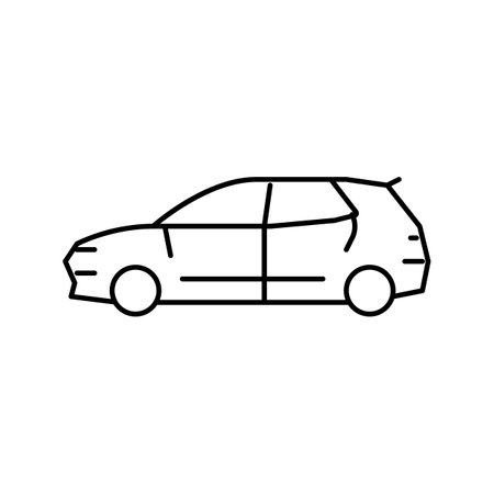 hatchback car line icon vector illustrationのイラスト素材