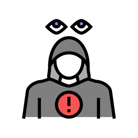 stalking crime color icon vector. stalking crime sign. isolated symbol illustrationのイラスト素材