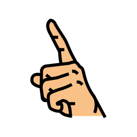 attention hand gesture color icon vector. attention hand gesture sign. isolated symbol illustrationのイラスト素材