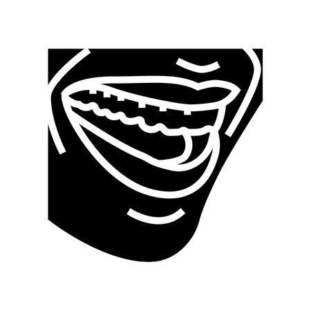 mouth with teeth and lips glyph icon vector. mouth with teeth and lips sign. isolated contour symbol black illustrationのイラスト素材