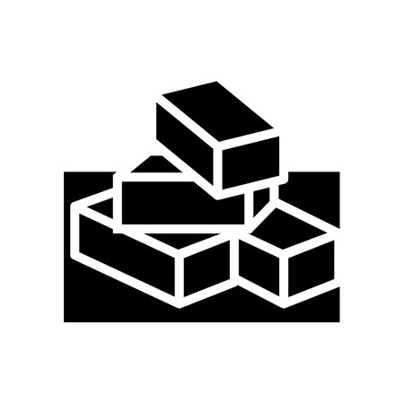 brick for building glyph icon vector. brick for building sign. isolated contour symbol black illustrationのイラスト素材