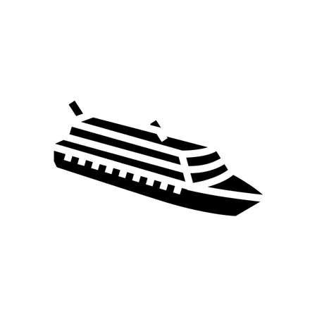 cruise ship liner transport glyph icon vector. cruise ship liner transport sign. isolated contour symbol black illustrationのイラスト素材