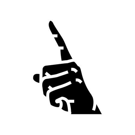 attention hand gesture glyph icon vector. attention hand gesture sign. isolated contour symbol black illustrationのイラスト素材