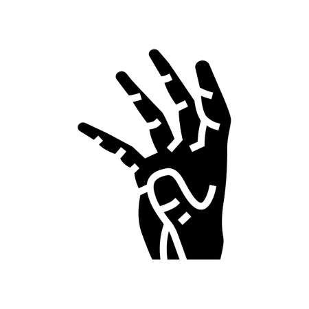 palm of hand glyph icon vector. palm of hand sign. isolated contour symbol black illustrationのイラスト素材