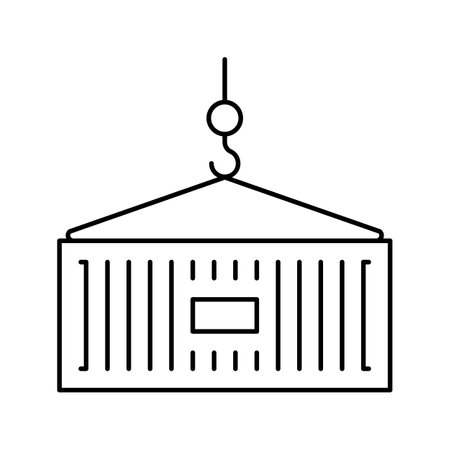 container loading line icon vector black illustrationのイラスト素材