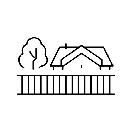 private house suburb line icon vector illustrationのイラスト素材