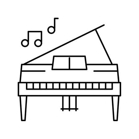 play music line icon vector isolated illustrationのイラスト素材
