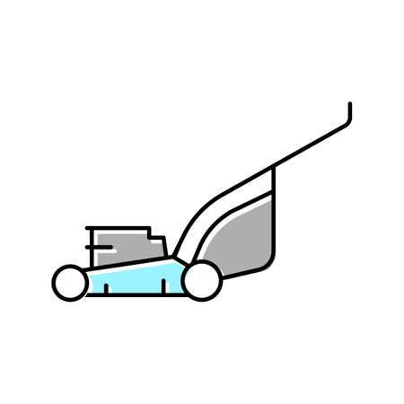 lawn mower for cut grass color icon vector illustrationのイラスト素材