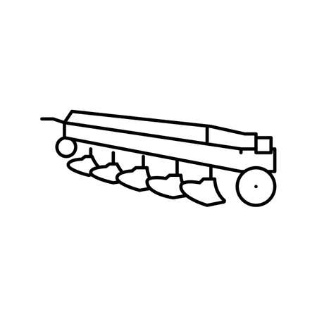 plows farm equipment line icon vector illustrationのイラスト素材
