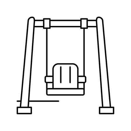 swing kindergarten line icon vector illustrationのイラスト素材