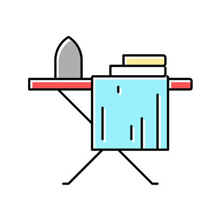 clothes ironing color icon vector illustrationのイラスト素材