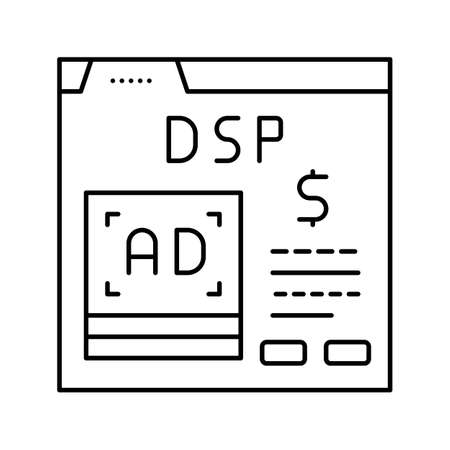 digital signal processor line icon vector illustrationのイラスト素材