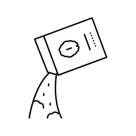 falling porridge from bag line icon vector illustrationのイラスト素材