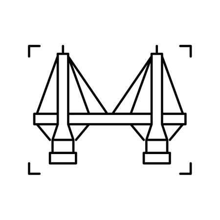 bridge modeling line icon vector illustration signのイラスト素材